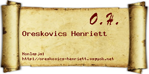 Oreskovics Henriett névjegykártya